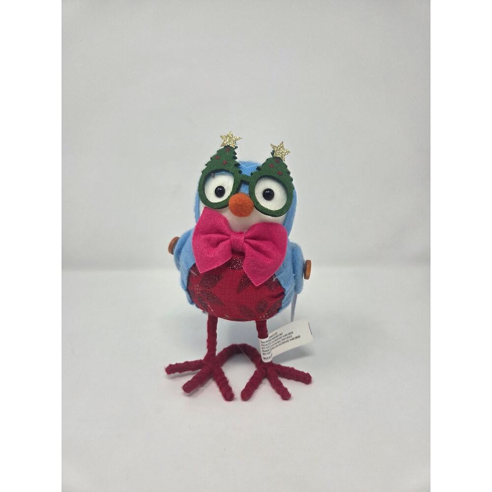 Christmas Tree Glasses Felt Fabric Bird
